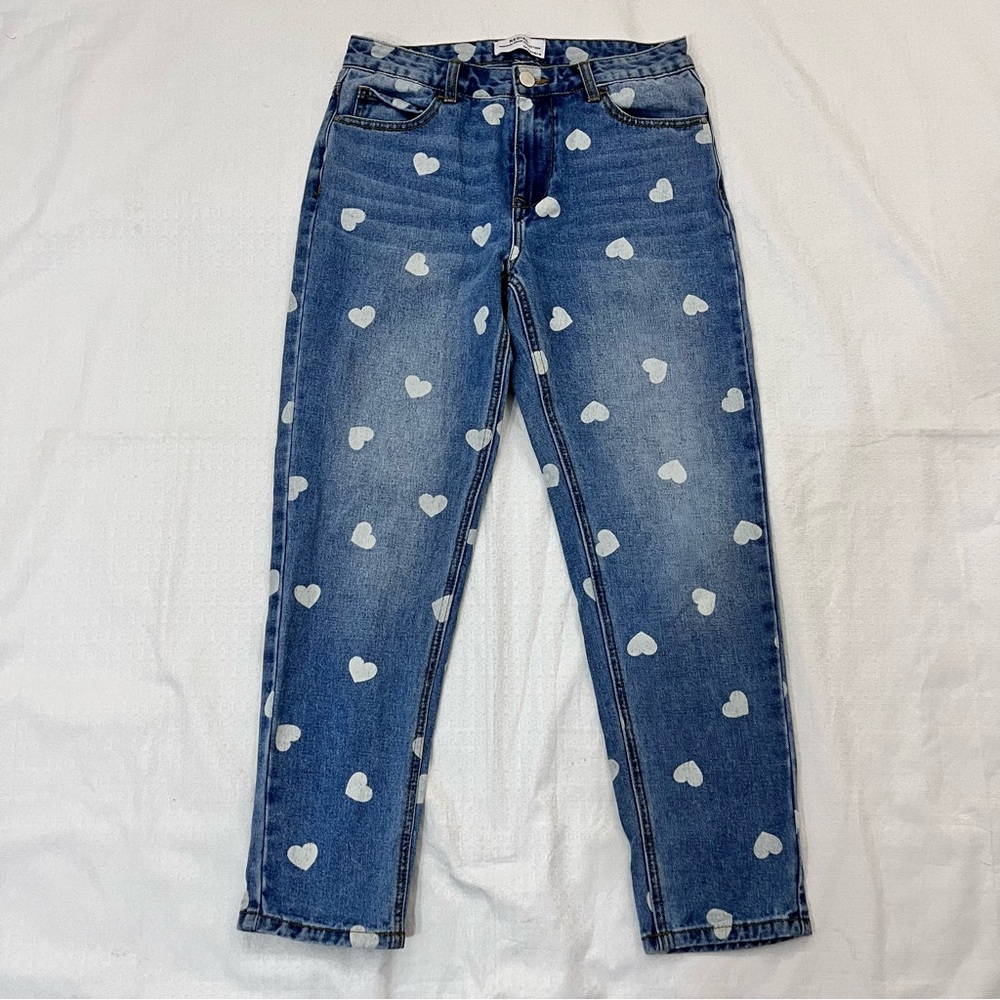 Redial Premium Denim heart print mom jeans size US 4